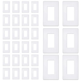 [30 Pack] BESTTEN 1-Gang Screwless Wall Plate, USWP6 Snow White Series, Decorator Outlet Cover, H4.69” x W2.91”, for Light Switch, Dimmer, GFCI, USB Receptacle