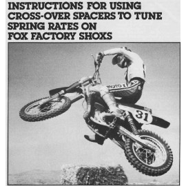 Fox Moto X Fox Factory Shox Rear Shock Cross Over Spacers Manual Copy VMX Vintage