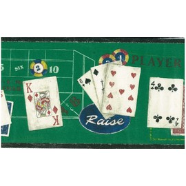 Poker Playing Cards Wallpaper Border 7" x 15 Feet Prepasted