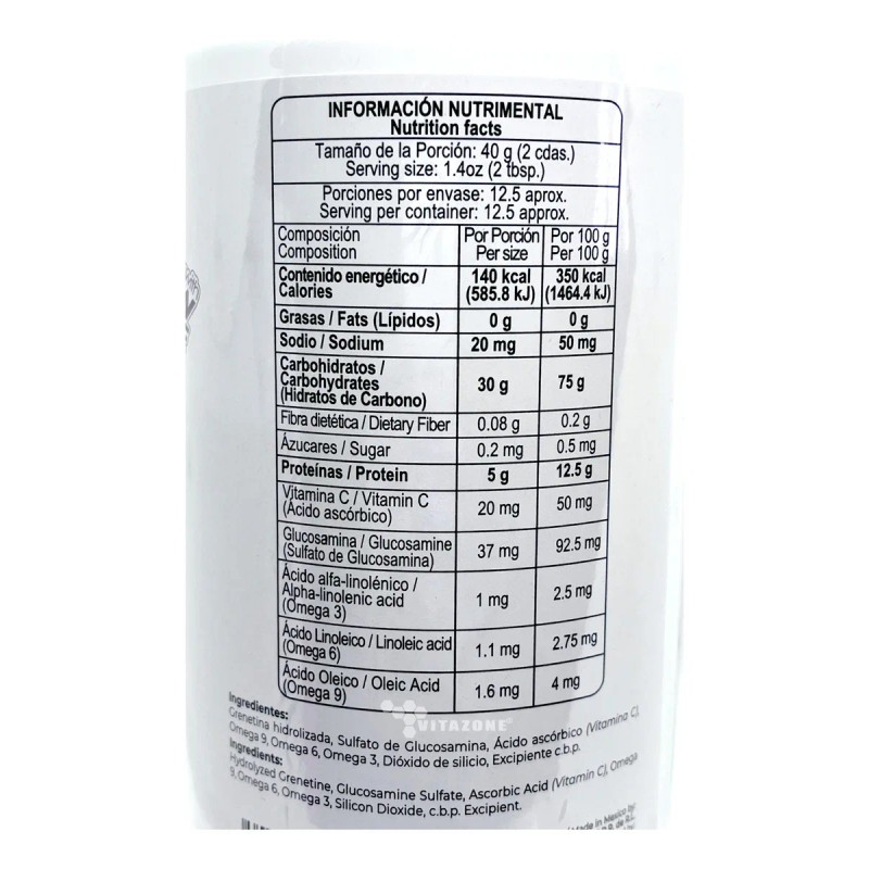 Pretty Bee Grenetina Hidrolizada con Glucosamina y Omega 3,6 Y