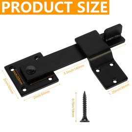 Flip Gate Latch Lock with Padlock Holes 5.5” Heavy Duty Barn Door Lock Flip Fence Gate Latch for Sliding and Swing Open Door, Outdoor Gate, Shed, Garage, Yard Matte Black