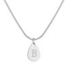SKQIR Teardrop Initial Letter Necklaces for Women with Letter B,Silver