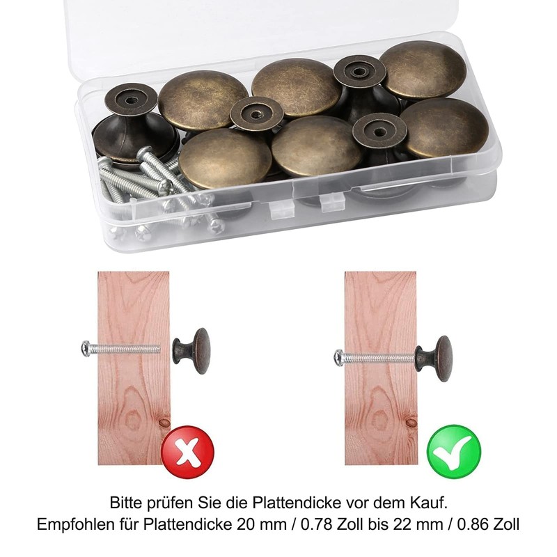 NC 10 Pcs Vintage Round Drawer Handle Retro Pull Handles