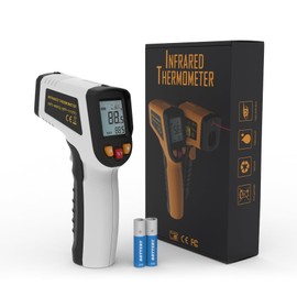 KNINE OUTDOORS Infrared Thermometer Laser Temperature Gun, -58℉ to 1112℉, Single Laser Targeting, Distance to Spot Ratio 12:1, for Cooking, Oven and Meat, White Design