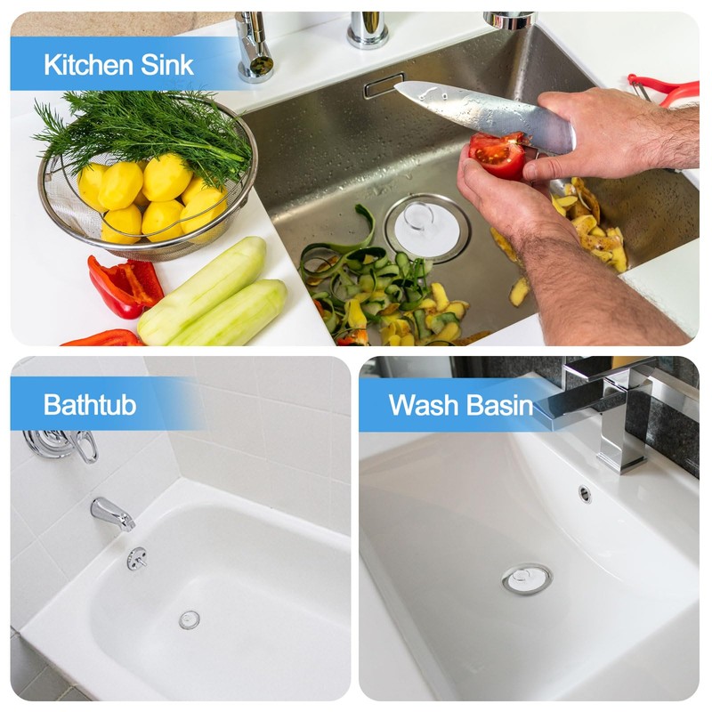 sourcing map Rubber Sink Plug, Bathtub Drain Stopper Fit for