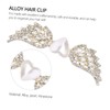 Baluue Exquisite Pearl Hairpin Angel Wings Hair Clip Stylish Elegant