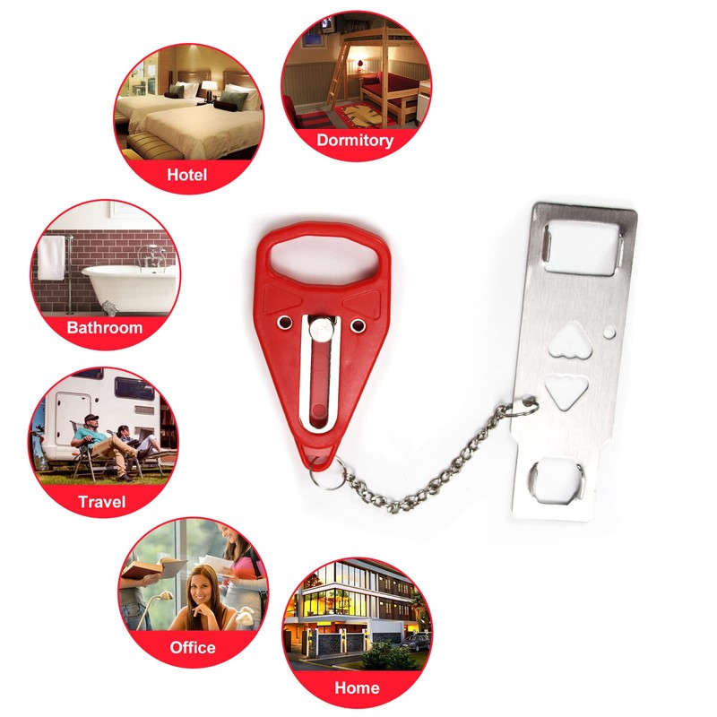 Portable Door Lock 2Pack Extra Lock for Additional Privacy and