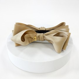 (3 types) Burnaby silk layered ribbon banana pin beige 13cm / (3종) 버나비 실크 레이어드 리본 바나나핀 베이지  13cm