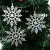 SULOLI Glitter Snowflake Hanging Decorations(Silver)