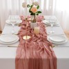 AOKSUNOVA Dusty Rose Cheesecloth Table Runner Boho Table Runner Pink