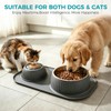 Dog Licking Bowl with Rolling Ball,Food and Water Bowl Set