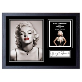 Stunning Quality Marilyn Monroe Signed/Autographed print. (A4 Framed 34cm x 24cm)