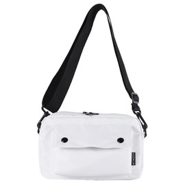 Aquamie Mini Shoulder Nylon Bag Crossbody Smartphone Pochette Sacoche Horizontal, white