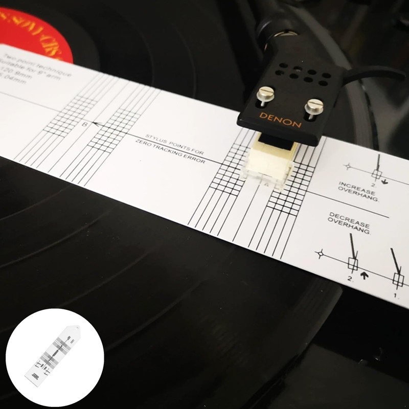 Turntable Phono Cartridge Stylus Alignment Protractor Tool Precisions Vinyls Record