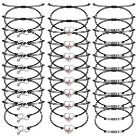 24 Pcs Nurse Gifts for Women Nurse Appreciation Bracelet Gifts with Blessing Card for Men Week Girl