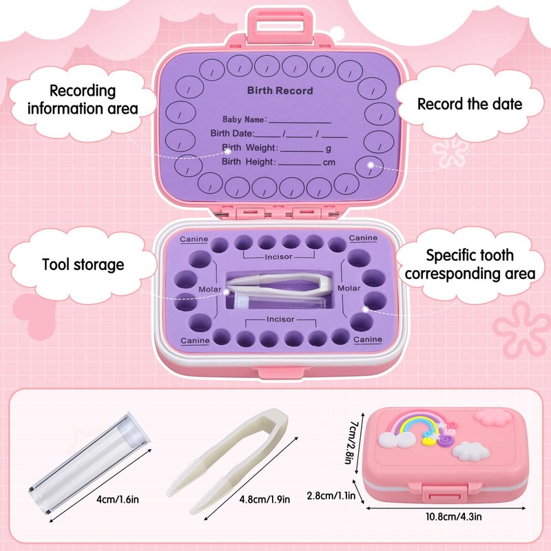 Caffox Tooth Holders for Kids Keepsake, Baby Teeth Keepsake Box,