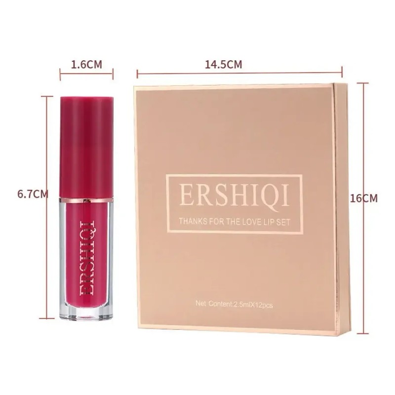 Set De 12 Labiales Mate De Larga Duración Pintalabio Regalo