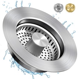 Abigio Kitchen Sink Drain Strainer Stainless Steel Stopper Anti-Clog Basket