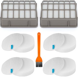 for Shark Navigator Professional NV60 NV70 NV80 Replacement Filter Upright Vacuum, with Shark Powered Lift-Away Corded Vacuum NV71 NVC80C NV90 NV95 UV420 Parts XFF80 XHF80, 8 Foam Felt+ 2 HEPA Filters