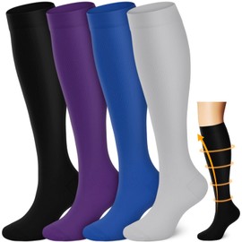 ACTINPUT Compression Socks Women and Men,Knee High Support Socks for Nurses Running Travel