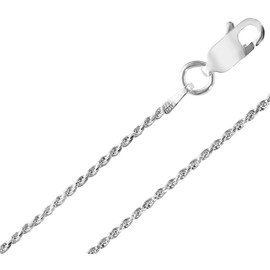 925 Sterling Silver chain Italian diamond cut Rope Chain 1.5 mm For Women & Men 16-36 Inches New Solid 925 Italy Necklace - Lobster Claw Clasp With Extra Clasp 22 Inches