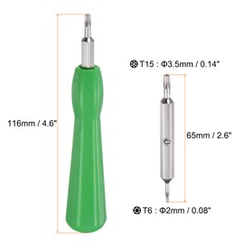 HARFINGTON Ring Doorbell Screwdriver T6 T15 Torx Double-Ended Magnetic Screwdrivers Bit for Ring Video Doorbell Replacement Password Reset, Green