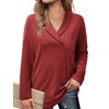 BZB Polo Shirts for Women Long Sleeve Shawl Neck Tops