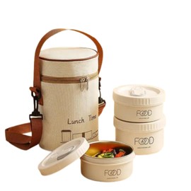 Bento Box Stackable Stainless Steel Thermal Compartment Lunch/Snack Box, 3-Tier Insulated Bento/Food Container with Lunch Bag,