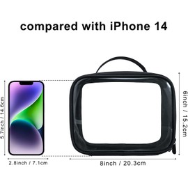 ANRUI TSA Approved Toiletry Bag with Handle Strap, Clear Travel Liquids Toiletries & Cosmetics Organizer Carry-On Luggage for Women and Men 3 Pack (Same Size) - Dark Blue