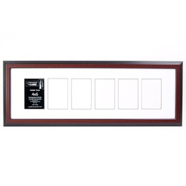 Creative Letter Art [10x32 6 Opening Glass Face Mahogany Picture Frame to hold 4 by 6 Photographs including 10 by 32 inch White Mat Collage