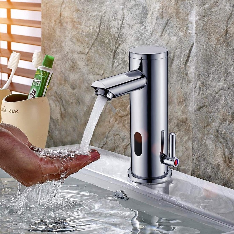 Automatic Touchless Bathroom Sink Faucet Sensor Motion Activated Commercial Hands