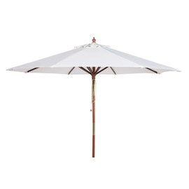 Safavieh PAT8009E Collection Cannes White 9Ft Wooden Outdoor Umbrella