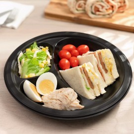 Karat Earth 10.25" Mineral Filled PP Round Plate, 3 compartments - 500 pcs