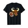 Bull Minotaur Longhorn Cow Football Cartoon Character T-Shirt