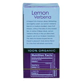 Garden of the Andes Herbal Organic Decaf Lemon Verbena Hot Tea Bags, 0.9 oz, 20 Tea BagCount