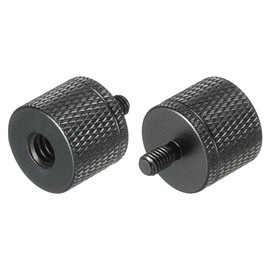 sourcing map 2 Pack Microphone Stand Adapter 1/4 Female x M4 Male Camera Screw Black