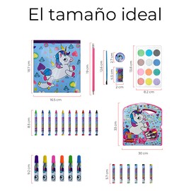 UNICORNS Set de Arte de Unicornio - 40 Piezas, Ideal para Regalos de Cumpleaños y Fiestas, Fomenta la Creatividad en Niños