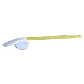 LASCO 04-1743 Toilet Flush Lever with White Plastic Handle and Brass Flat Arm That’s Bendable