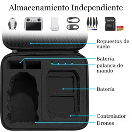 Funda de Transporte para DJI mini 3, DJI mini 3 pro Case, Compatible con la colocación del control remoto DJI RC/RC N1, Adecuado para almacenar piezas de repuesto como batería y control de drones
