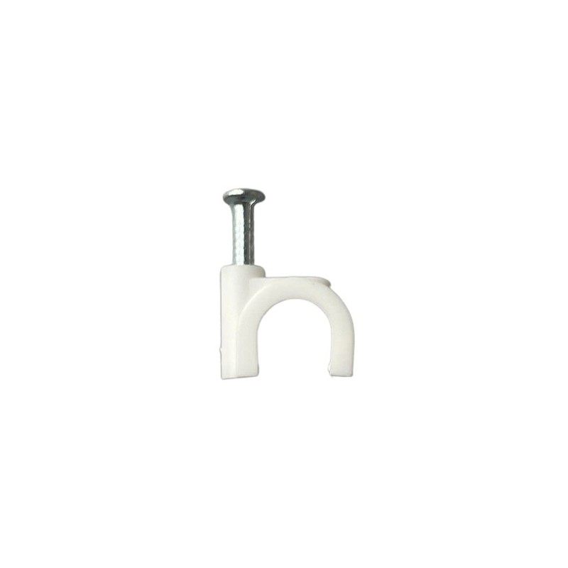 500 x 9mm Round Type K White Cable Clips