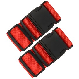 KINDOYO Luggage Suitcase Straps - Travel Accessories Thickened Luggage Belt with Quick Release Buckle, Adjustable Travel Luggage Straps for Suitcase Baggage, Red, 2 Pieces