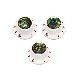 Holmer Guitar Knobs Abalone Top Speed Control Knobs 6mm Shaft Pots Volumn Tone Knobs Compatiable with Strat Stratocaster Electric Guitar Set of 3Pcs.