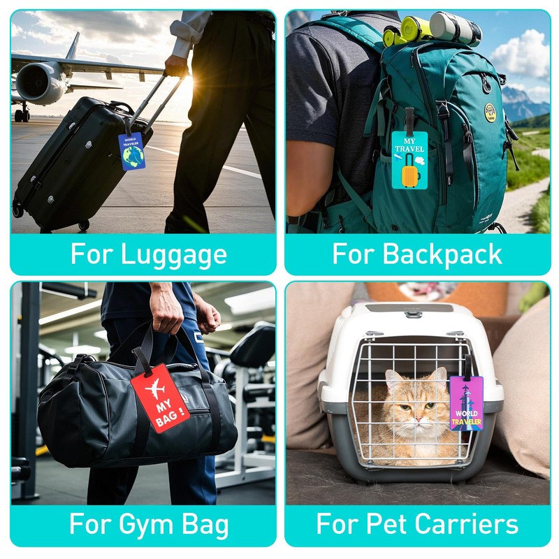 TamBee Luggage Tags 4pcs Suitcases Luggage Tags Labels Travel Suitcase