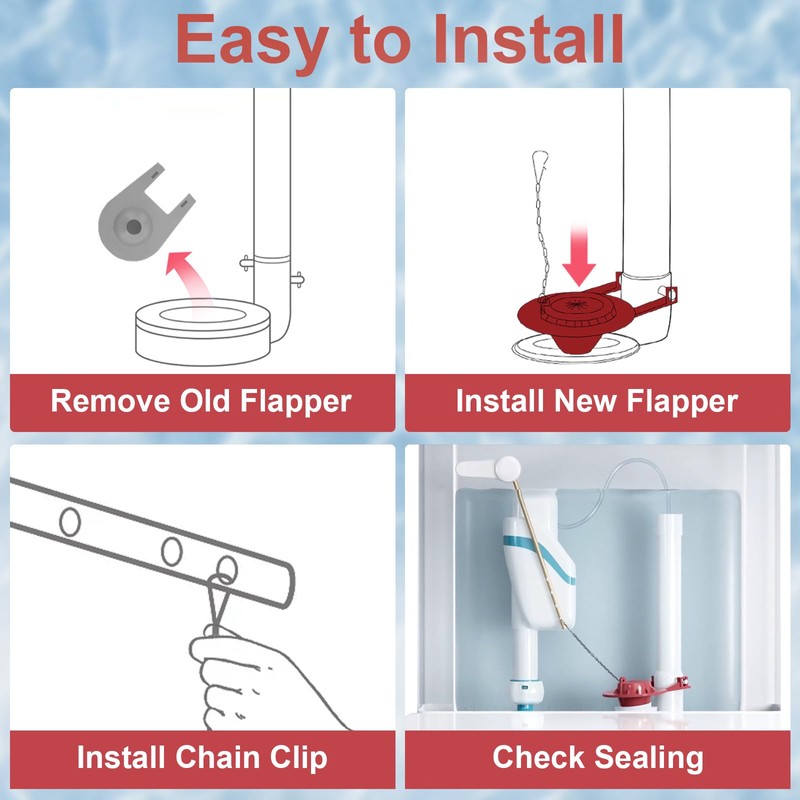 2 Pack 2-Inch Universal Toilet Flapper Replacement Kit - Fits