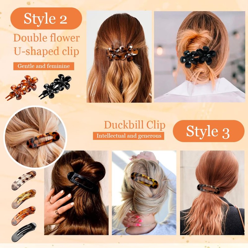 XFSRG 10 Stück Haarspangen Damen Flache Oval Haarklammern Starke Griff