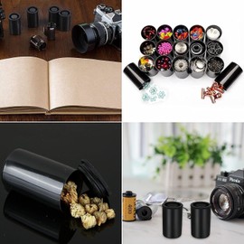 CIFFRA Film Canister Storage Container, 33mm, Black, Pack of 10, with Lids