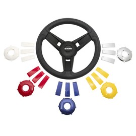 Gussi Italia Giazza Black Premium Italian-Made Steering Wheel for Golf Carts - No Hub Adapter Needed (Club Car Precedent/Tempo)