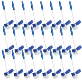 LOLA Classic Toilet Brush w/Under-The-Rim Scrubber, 24 Pack, Deep Cleans The Entire Toilet Bowl, Non-Slip Handle w/Rubber Comfort Grip