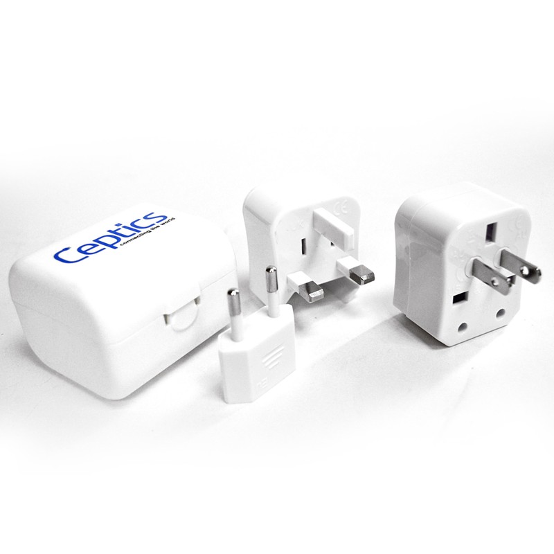 Ceptics International Travel Plug Adapter Kit, 3 Pcs