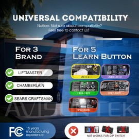 1 for Craftsman Garage Door Opener Keypad, CMXZDCG440 Universal for 1993 to Present Models, 3-Year-Warranty